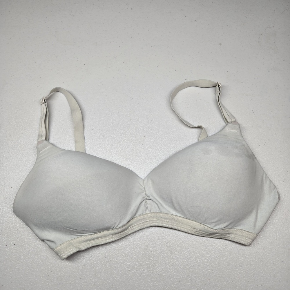 Warners Women Bra 36D Gray All You Need T Shirt Wireless Strap READ